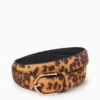 Belt - faux suede - leopard print brown / beige