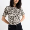 T-shirt - regular fit - leopard print black / beige
