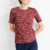 T-shirt - regular fit - leopard print dark red