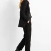 Business trousers - high-rise waist - regular fit - leopard print black