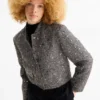 BouclÃ© blazer - regular fit - shiny silver