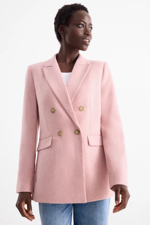 Business blazer with wool content - regular fit rose