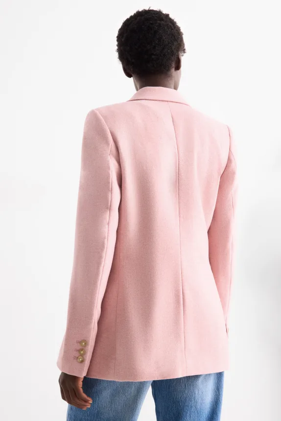 Business blazer with wool content - regular fit rose