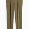 Cloth trousers - mid-rise waist - tapered fit dark green