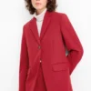 Long blazer - fitted dark red
