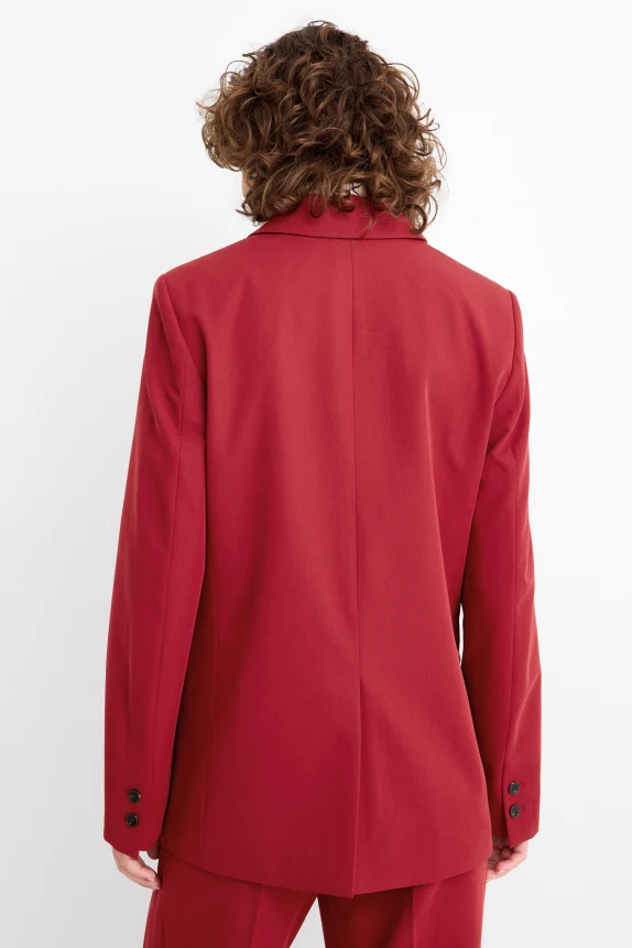 Long blazer - fitted dark red