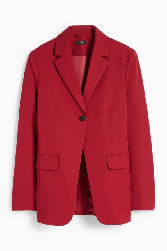 Long blazer - fitted dark red