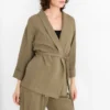 Long blazer - relaxed fit khaki
