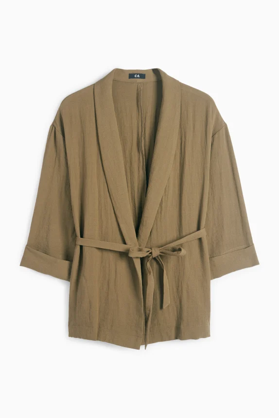 Long blazer - relaxed fit khaki