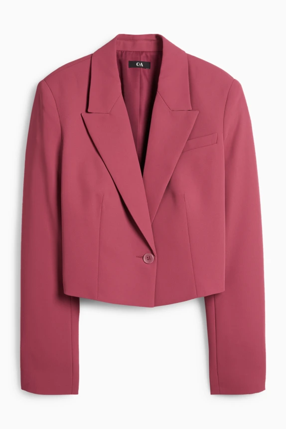 Cropped blazer- regular fit pink