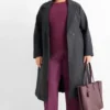 Jersey trousers - mid-rise waist - flared fit purple