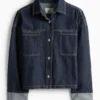 Denim shacket dark blue