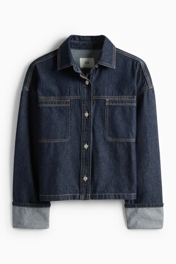 Denim shacket dark blue
