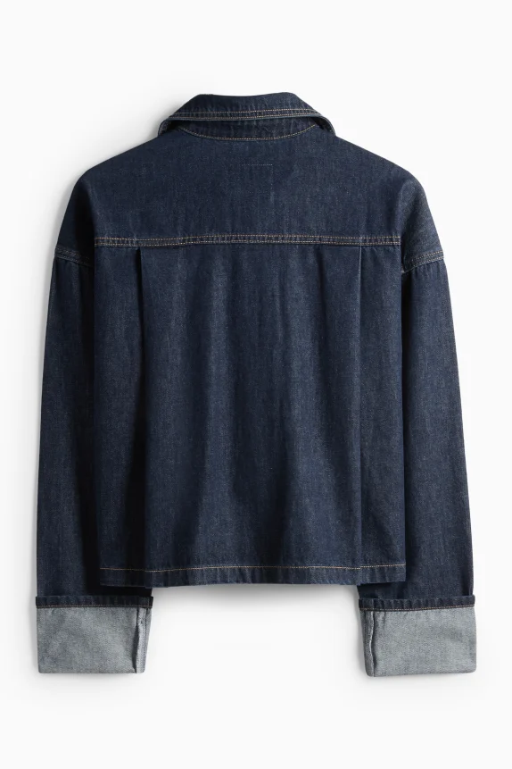 Denim shacket dark blue