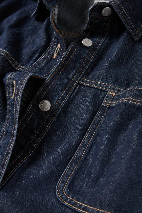 Denim shacket dark blue