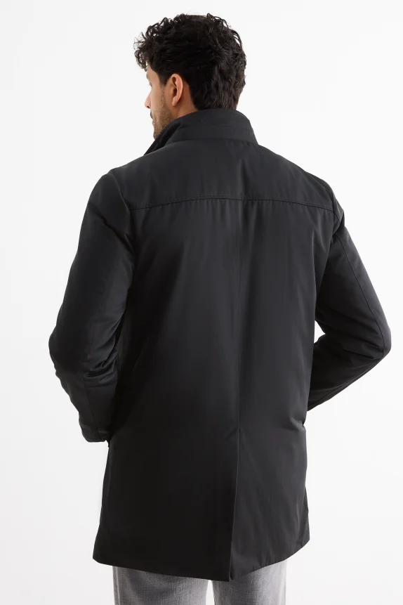 Coat - lined - water-repellent black