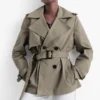 Short trench coat beige