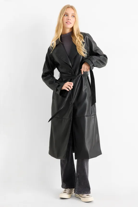 Coat - faux leather black