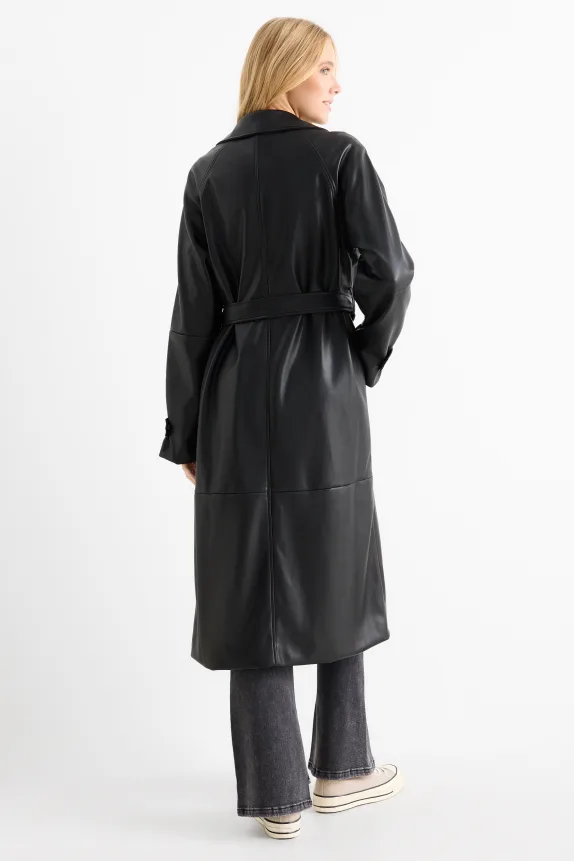 Coat - faux leather black