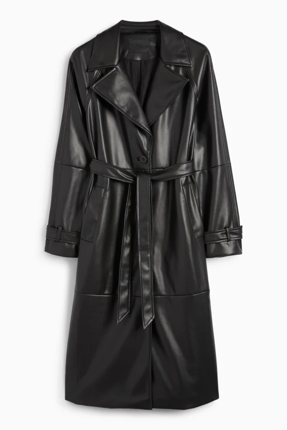 Coat - faux leather black