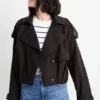 Cropped trench coat black
