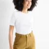 T-shirt - slim fit - ribbed white