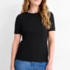 T-shirt - slim fit - ribbed black