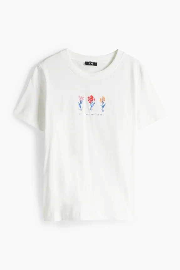 T-shirt - regular fit - shiny white