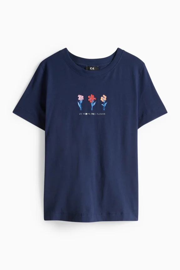 T-shirt - regular fit - shiny dark blue