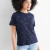 T-shirt - regular fit - patterned dark blue