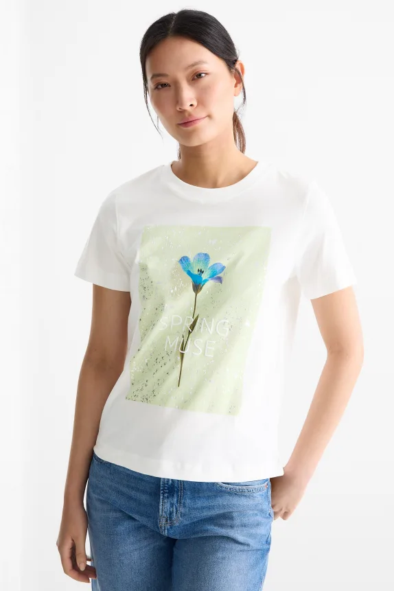 T-shirt - regular fit - shiny white
