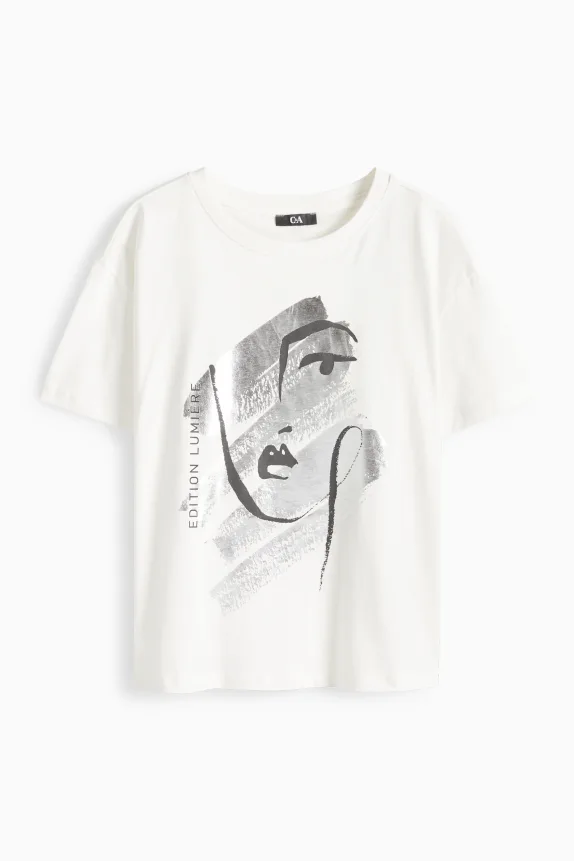 T-shirt - regular fit - shiny white