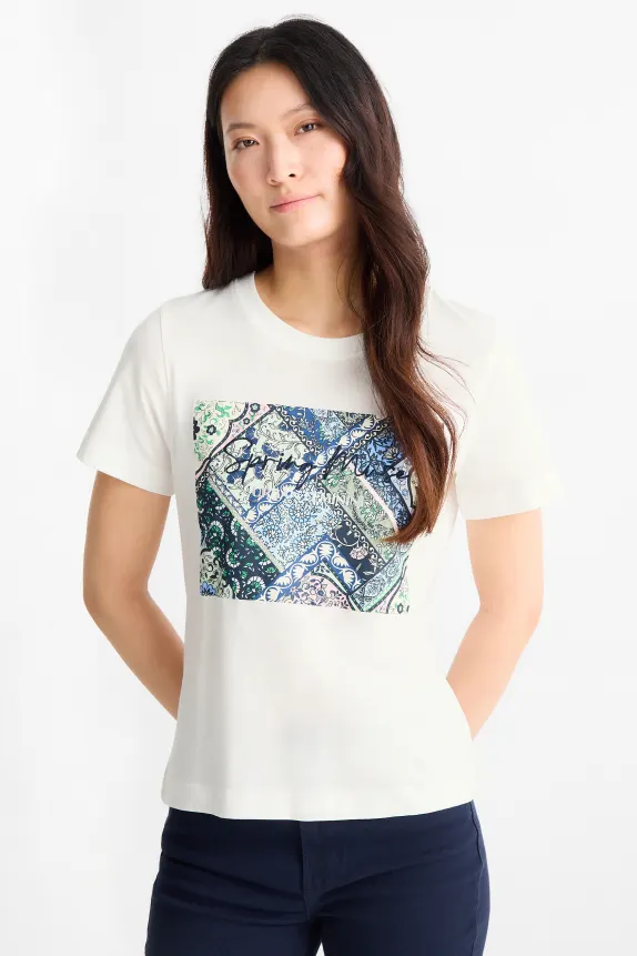 T-shirt - regular fit - shiny white