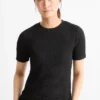 T-shirt - regular fit - textured black