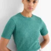 T-shirt - regular fit - textured green