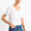 V-neck T-shirt - regular fit white