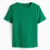 T-shirt - regular fit - smocked green