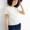 T-shirt - regular fit - smocked cremewhite