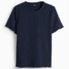T-shirt - regular fit - smocked dark blue