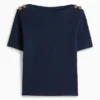 T-shirt - regular fit - textured dark blue