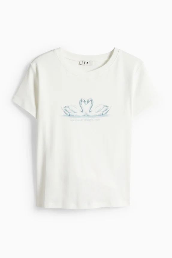 T-shirt - oversized - ribbed white