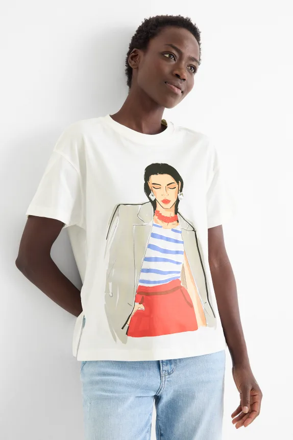 T-shirt - regular fit - shiny white