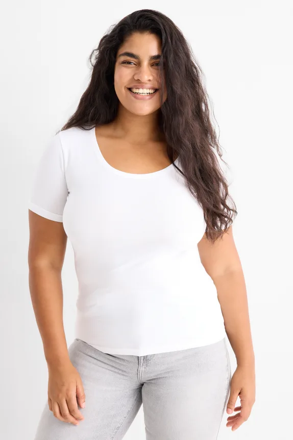 Multipack of 3 - basic T-shirt - slim fit white
