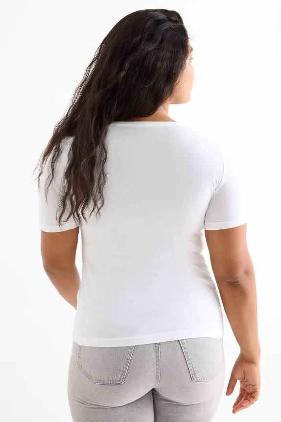 Multipack of 3 - basic T-shirt - slim fit white