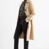 Cloth trousers with belt - mid-rise waist - tapered fit black
