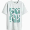 T-shirt with rhinestones - regular fit light turquoise