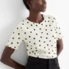 T-shirt - regular fit - polka dot cremewhite