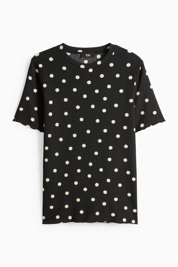 T-shirt - regular fit - polka dot black