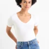 Multipack of 3 - basic V-neck T-shirt - slim fit white