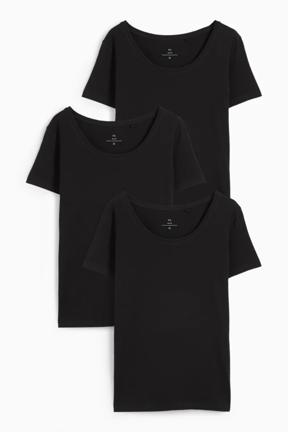 Multipack of 3 - T-shirt black
